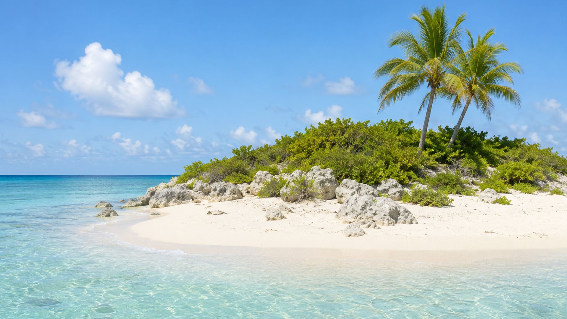 A lush green tropical island